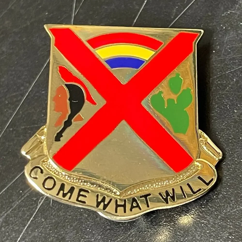 108th Cavalry Pin U.S. Army Georgia Louisiana National Guard Come What Will